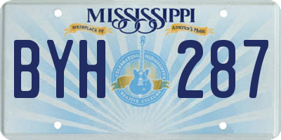 MS license plate BYH287