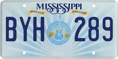 MS license plate BYH289