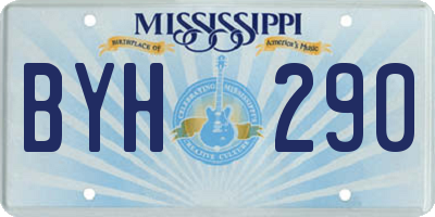 MS license plate BYH290