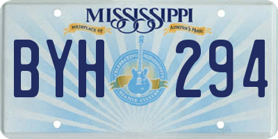 MS license plate BYH294