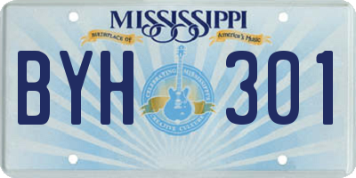 MS license plate BYH301