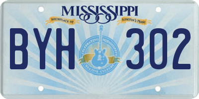 MS license plate BYH302