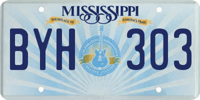 MS license plate BYH303