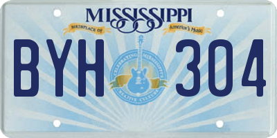 MS license plate BYH304