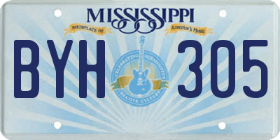 MS license plate BYH305