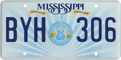 MS license plate BYH306