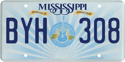 MS license plate BYH308