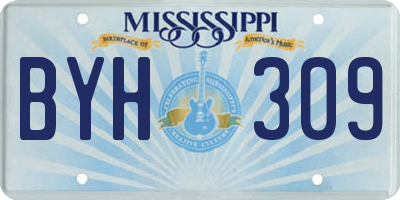 MS license plate BYH309