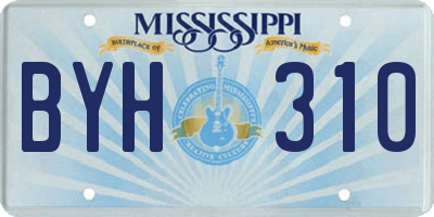 MS license plate BYH310