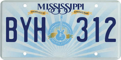 MS license plate BYH312