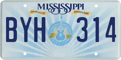 MS license plate BYH314