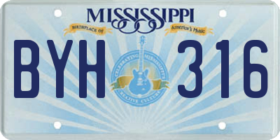 MS license plate BYH316