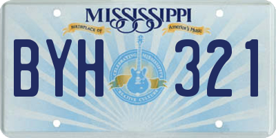 MS license plate BYH321
