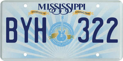 MS license plate BYH322