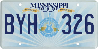 MS license plate BYH326