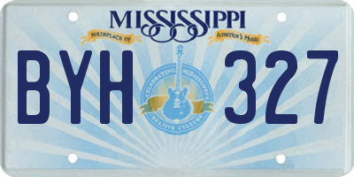 MS license plate BYH327