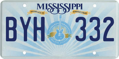 MS license plate BYH332