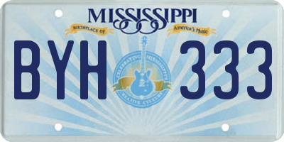 MS license plate BYH333