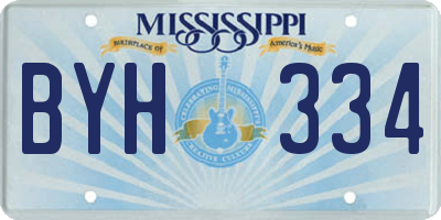 MS license plate BYH334