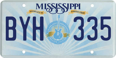 MS license plate BYH335