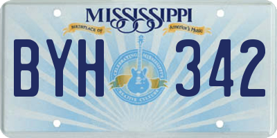 MS license plate BYH342