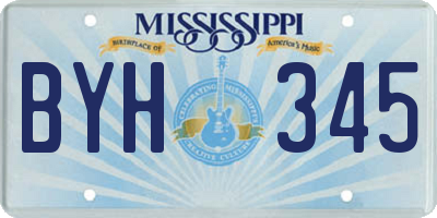 MS license plate BYH345