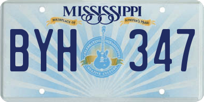 MS license plate BYH347