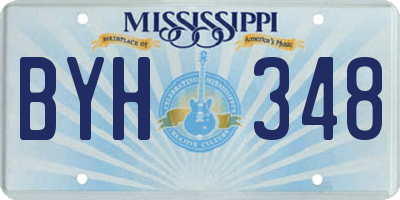 MS license plate BYH348