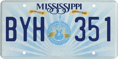 MS license plate BYH351