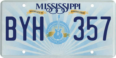 MS license plate BYH357