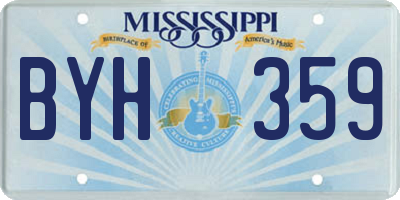 MS license plate BYH359
