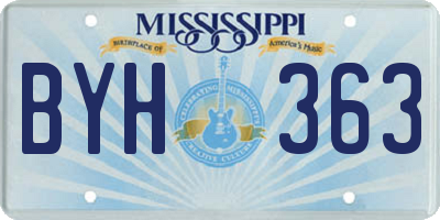 MS license plate BYH363