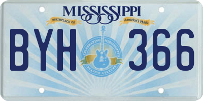 MS license plate BYH366