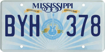 MS license plate BYH378
