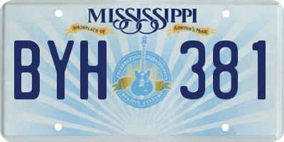 MS license plate BYH381