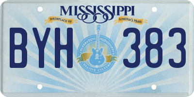 MS license plate BYH383