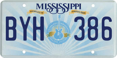 MS license plate BYH386