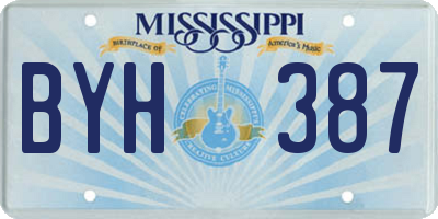 MS license plate BYH387