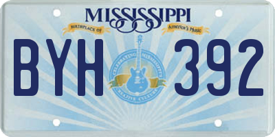 MS license plate BYH392