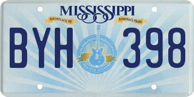 MS license plate BYH398