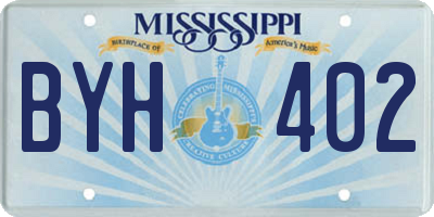 MS license plate BYH402