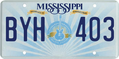 MS license plate BYH403