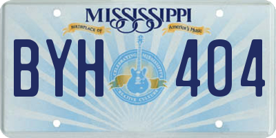 MS license plate BYH404