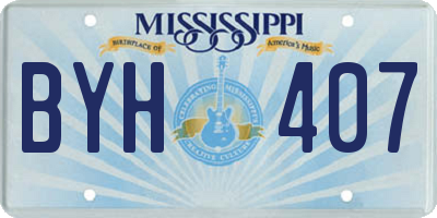 MS license plate BYH407