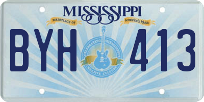 MS license plate BYH413