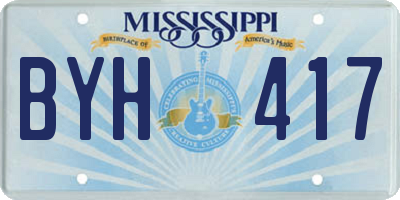 MS license plate BYH417