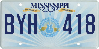 MS license plate BYH418