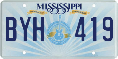 MS license plate BYH419