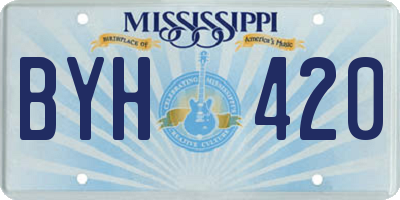 MS license plate BYH420