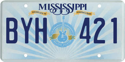 MS license plate BYH421